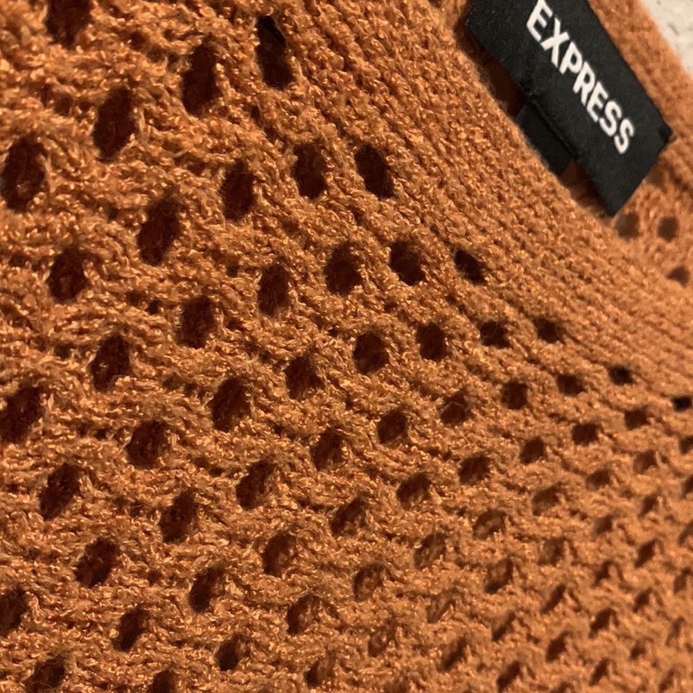 Express orange mesh sweater size small - Picture 5 of 5
